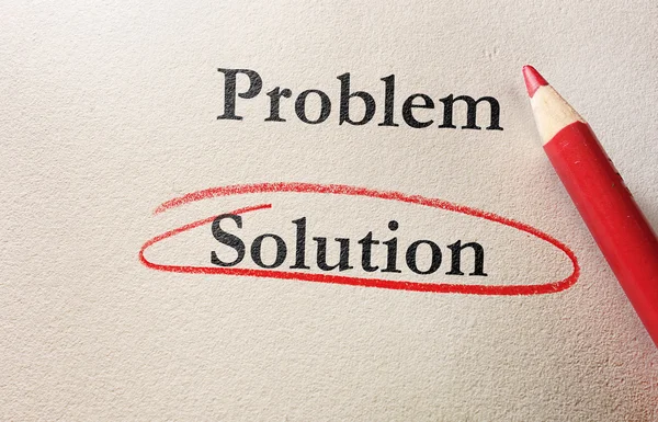 Problema Solución círculo rojo — Foto de Stock