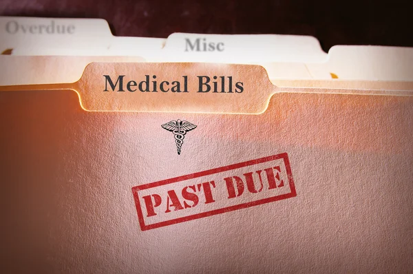 Past Due Medical Bills folder — Stock Photo, Image