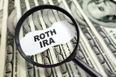 Magnified Roth IRA clipart