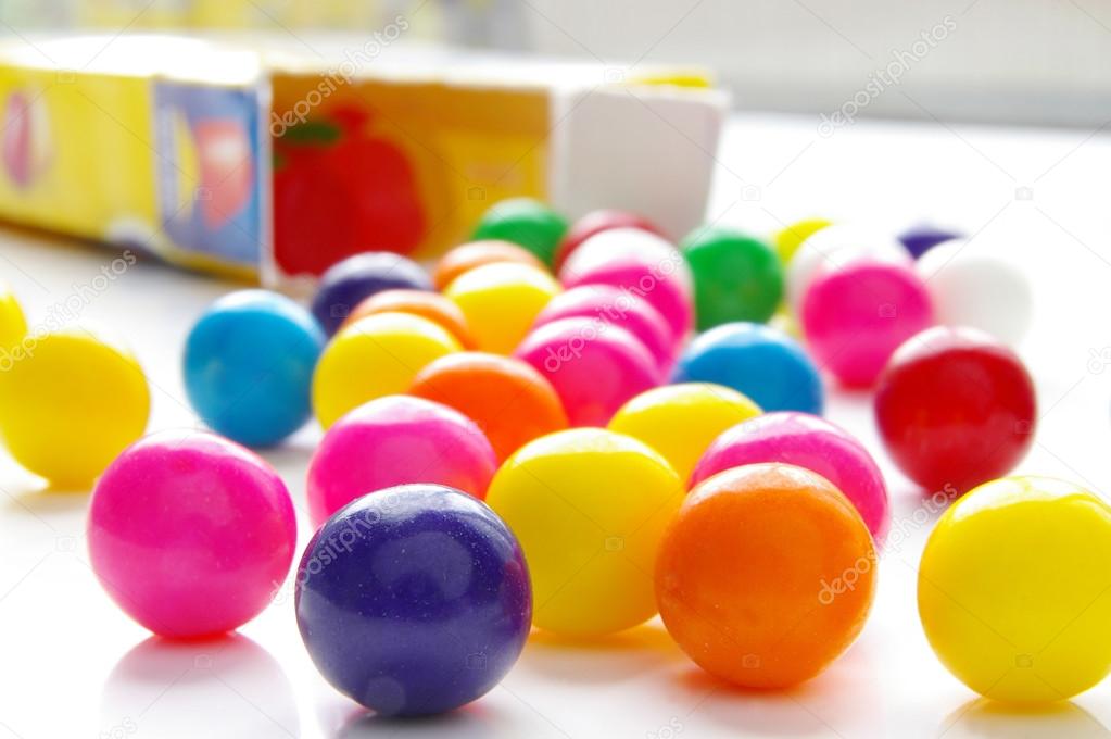 Bright candy gumballs