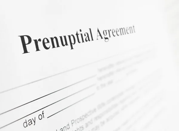 Prenup agreement closeup — Stock Photo, Image