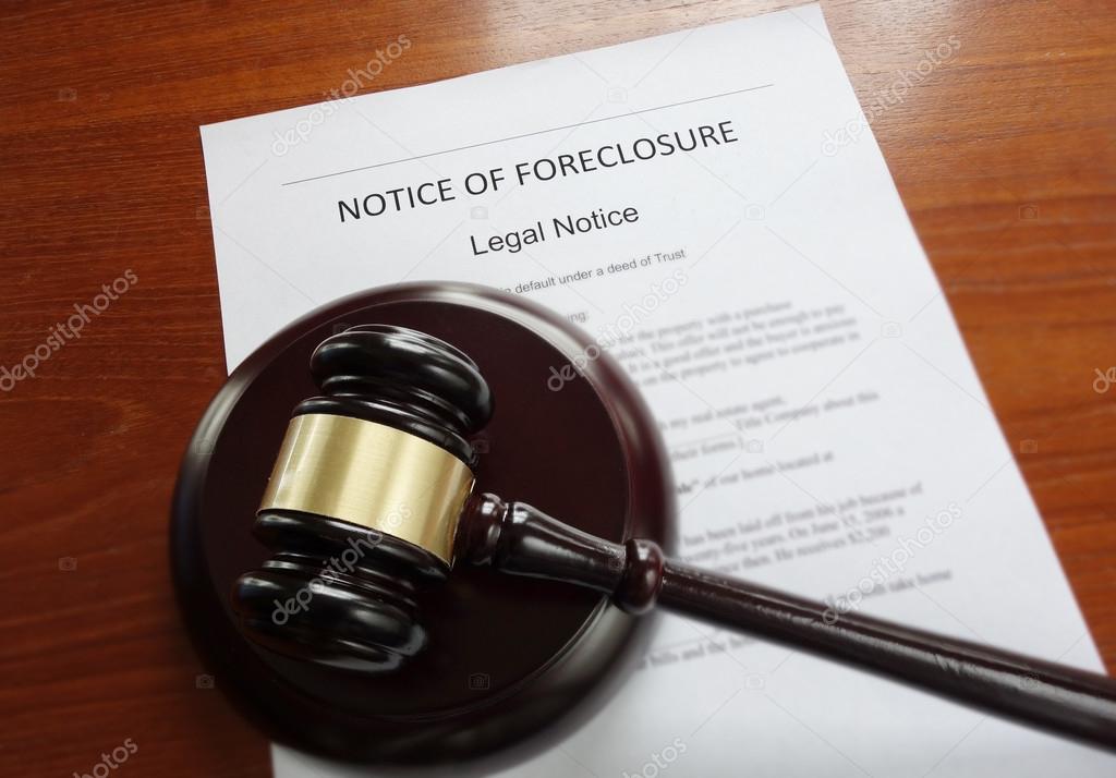 Home foreclosure and gavel