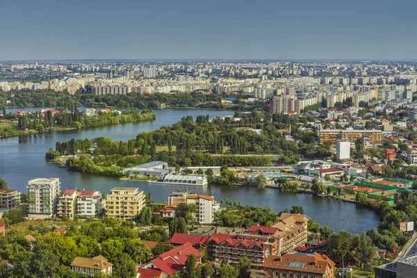Aerial stadsutsikt Bukarest norra sida — Stockfoto