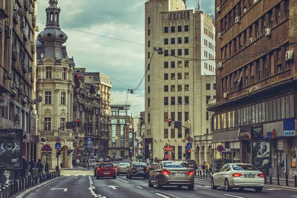 Centro avenida paisaje urbano — Foto de Stock