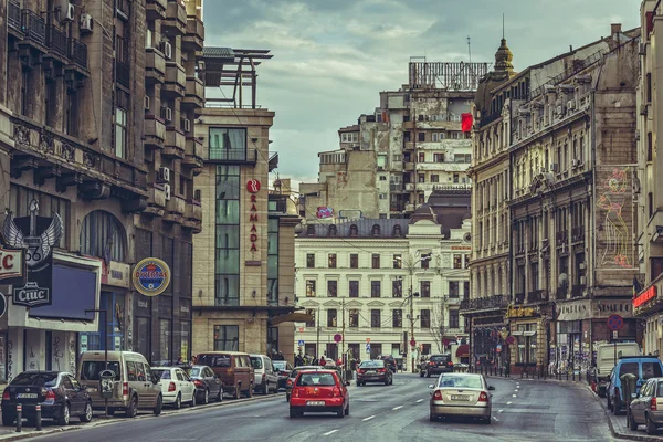 Avenue cityscape, Bucharest — Stock Photo, Image