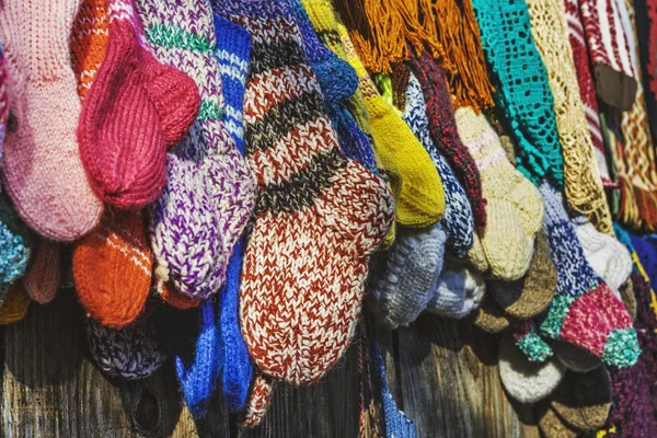 Traditional Handmade Crocheted Socks — Stock Photo, Image