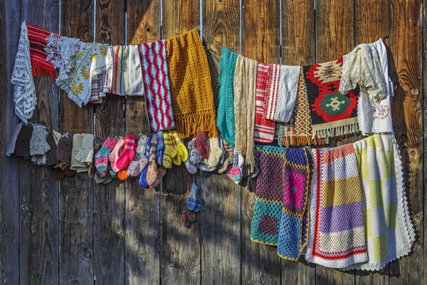 Traditional handcraft crocheted fabrics — Stock Photo, Image