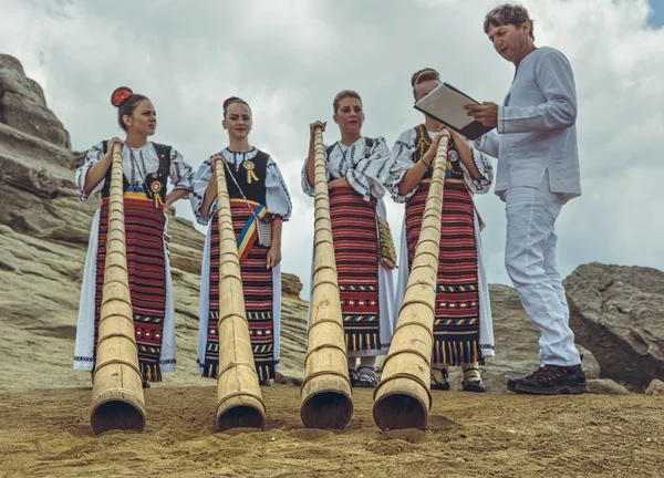 Rumunské ženské tulnic hráči — Stock fotografie