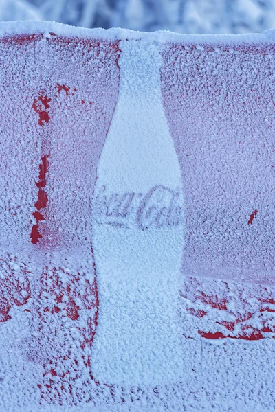 Sinal de garrafa de coca-cola gelada — Fotografia de Stock