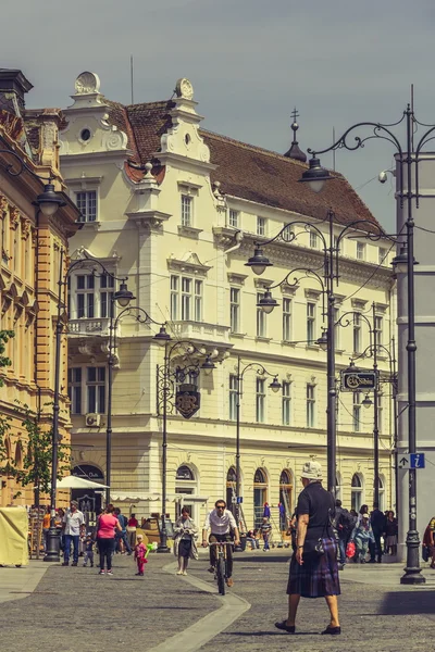 Velké náměstí, Sibiu, Rumunsko — Stock fotografie