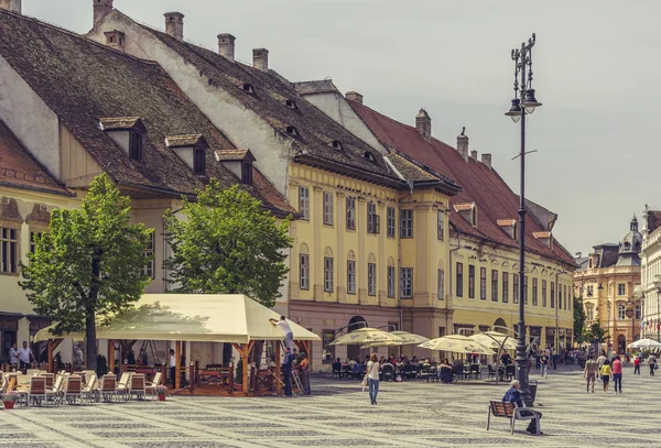 Der große Platz, Sibiu, Rumänien — Stockfoto