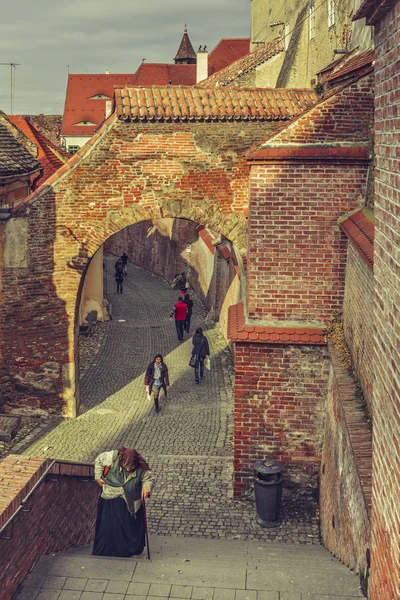 Local senior people play chess in the streets in the medieval city of  Sibiu.Transylvania.Romania Stock Photo - Alamy