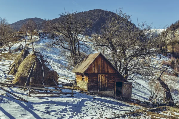 Small rustic Romanian farm — Stock Photo, Image