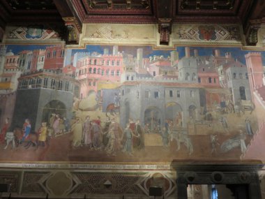 Ambrogio Lorenzetti'yi siena freskler.
