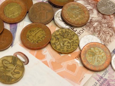 Çek korunası sikke ve banknot para birimi Çek Cumhuriyeti