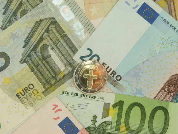 Banknoty Monety Cypru Euro Eur — Zdjęcie stockowe