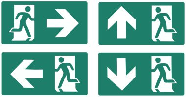 Acil çıkış yeşil etiket