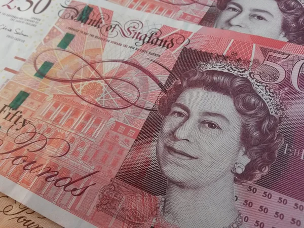 Βρετανικές Λίρες Χρήματα Τραπεζογραμματίων — Φωτογραφία Αρχείου