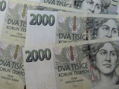 Çek korunas Czk (Çek Cumhuriyeti Resmi İhale) banknotlar