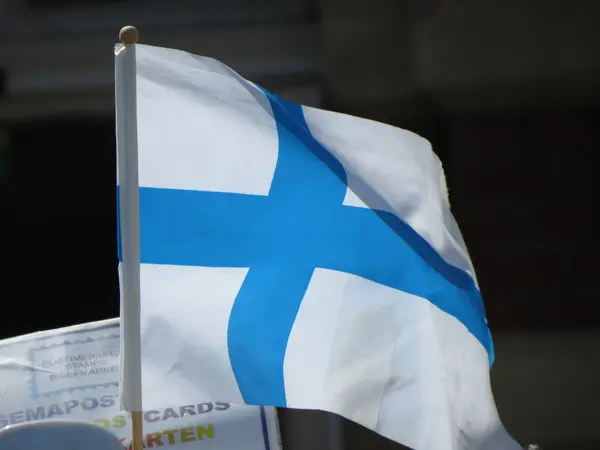 Bandera Finlandia flotante — Foto de Stock