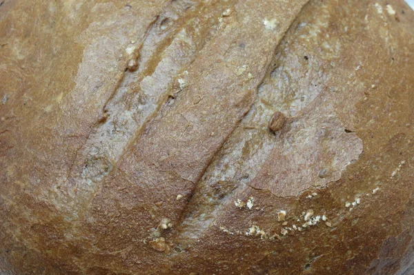 Ronde Brood Van Bruin Brood Eten Close — Stockfoto