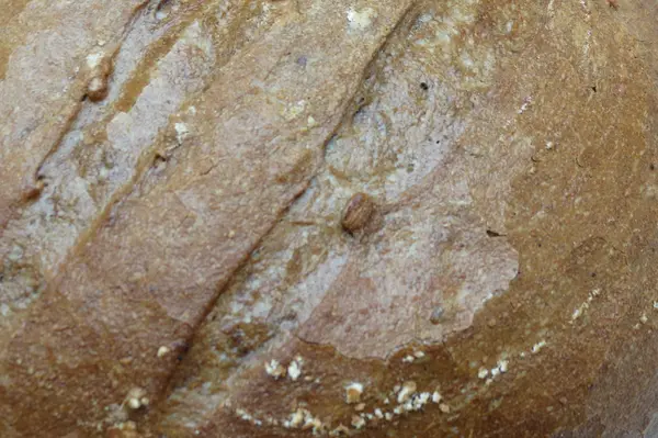 Kulatý Bochník Hnědého Chleba Potravin Zblízka — Stock fotografie
