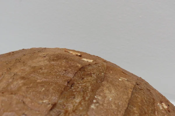 Ronde Brood Van Bruin Brood Eten Close — Stockfoto