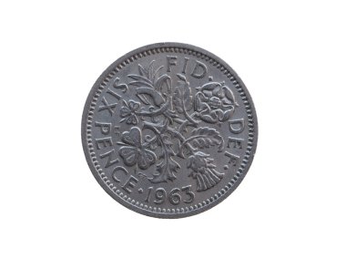 Altı peni bozuk para (Gbp) 1963 yılında yayımlanan