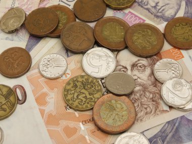 Çek korunası sikke ve banknot para birimi Çek Cumhuriyeti