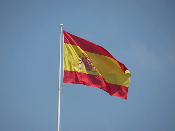 Bandera España Flotando Aire —  Fotos de Stock