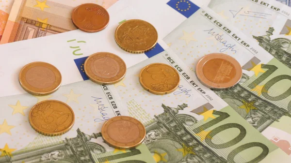 Billets Pièces Euros Eur Cours Légal Union Européenne — Photo