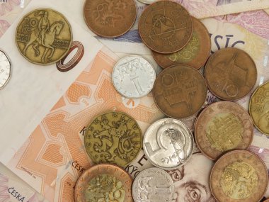 Çek korunası sikke ve banknot para birimi Çek Cumhuriyeti