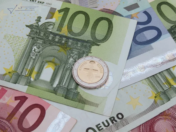 Banconote Monete Euro Eur Provenienti Cipro — Foto Stock