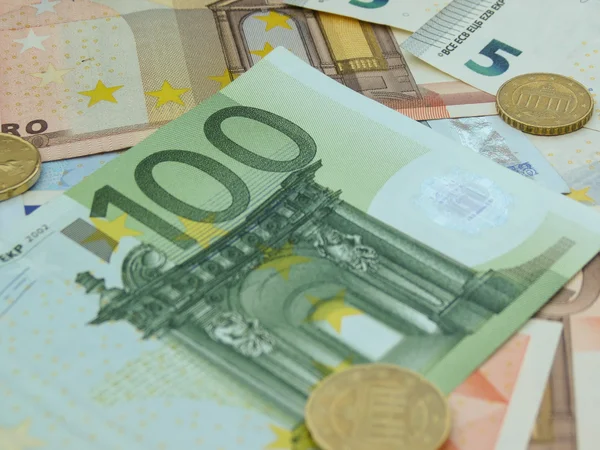 Euro Eur Banknoty Monety Prawna Przetargu Unii Europejskiej — Zdjęcie stockowe