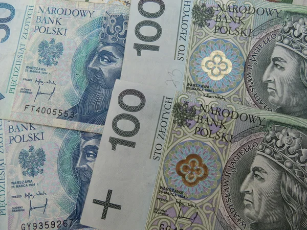 Zloty Polaco Pln Moneda Billetes Polonia — Foto de Stock