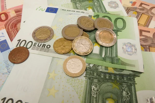 Billets Pièces Euros Eur Cours Légal Union Européenne — Photo