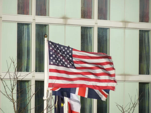 Drapeau des États-Unis et drapeau britannique — Photo