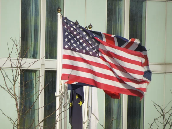 Vlajka Usa Spojené Státy Mává — Stock fotografie