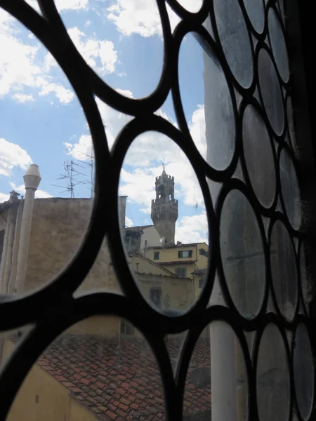Palazzo Vecchio Meaning Old Palace Florence Italy Seen Old Window — Stock Photo, Image