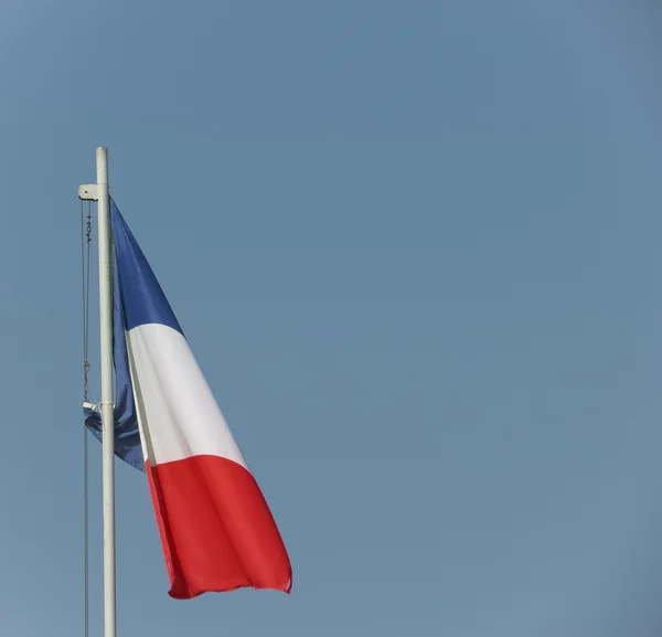 Die Französische Nationalflagge Von Frankreich Europa Die Der Luft Schwebt — Stockfoto
