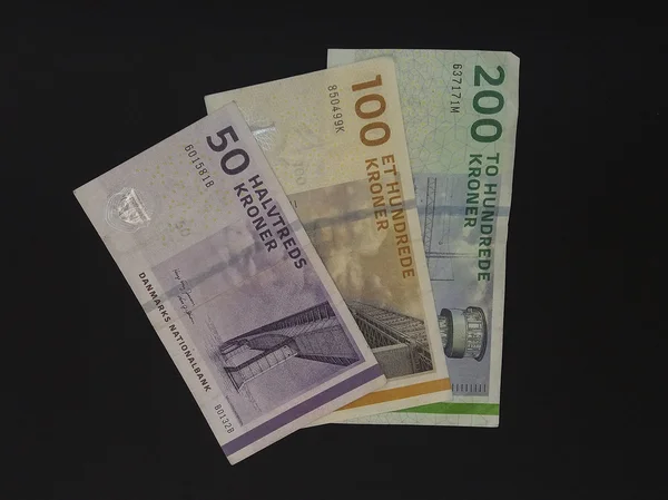 Deense Kroon Dkk Bankbiljetten Munteenheid Van Denemarken — Stockfoto