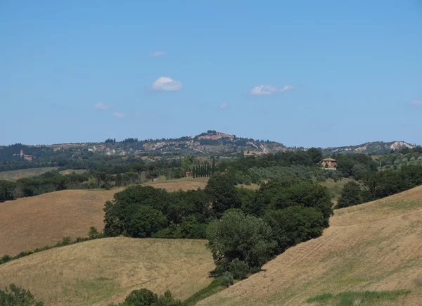 Paesaggio Tipico Con Colline Nella Regione Del Chiantishire Toscana — Foto Stock