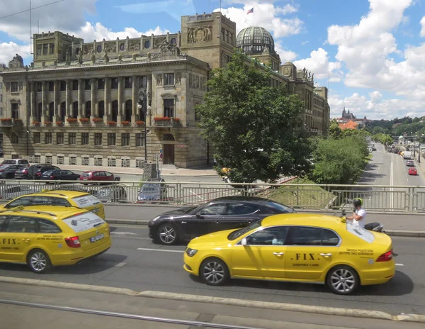 Prague Czech Republic Circa July 2016 City Centre Landmarks Taxi — Stock Photo, Image