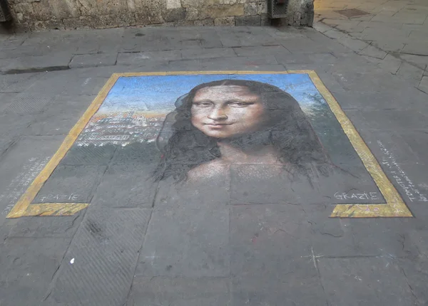 Siena Italy Circa July 2016 Mona Lisa Painted Street — Stock Photo, Image