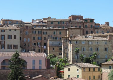 Siena, İtalya için eski şehir merkezinin görünümü