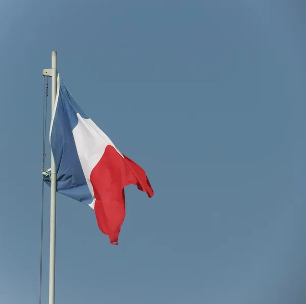 Franse Nationale Vlag Van Frankrijk Europa Zwevend Lucht — Stockfoto