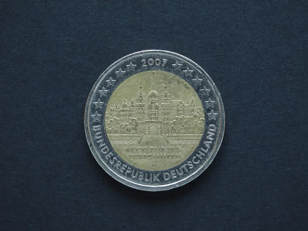 Euro Eur Mynt Jubileumsmynt Från Tyskland Bundeslander Serien Visar Slottet — Stockfoto