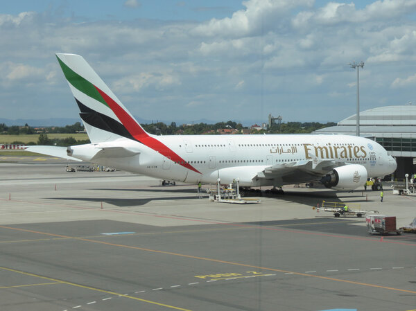 Airbus A380 of the Emirates airlines