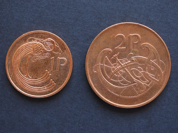 Ιρλανδική λίρα (Iep) κέρματα — Φωτογραφία Αρχείου