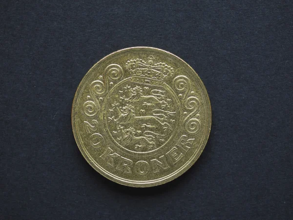 20 dänische Kronen (dkk) Münze, Währung der dänischen Mark (dk)) — Stockfoto